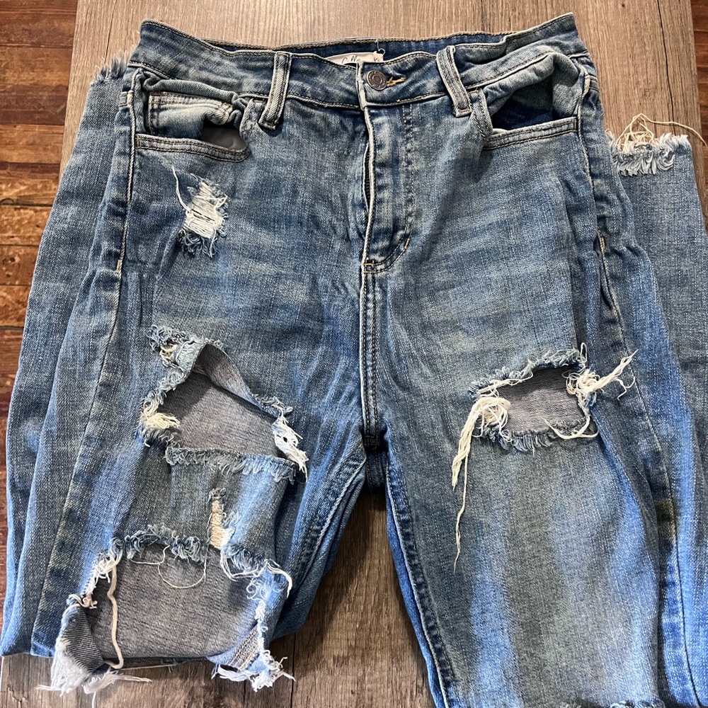 Cello Distressed Blue Skinny Jeans
